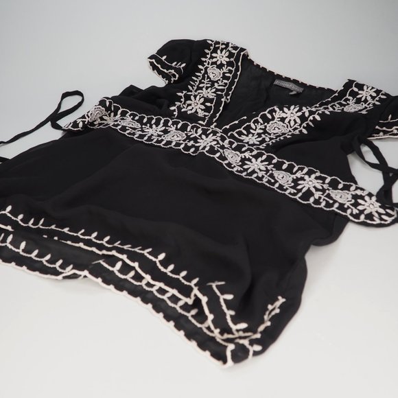 Vintage Tristan & Iseut Black Sheer Blouse - Picture 5 of 16